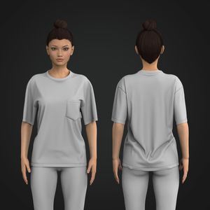 Ladies Relaxed Drop Shoulder Pocket Tee