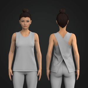 Ladies Relaxed Fit Cross Back Tank Top