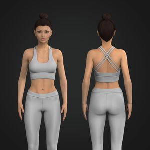 Ladies Rounded Neckline Interlocking Criss Cross Sports Bra