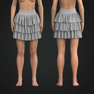 Ladies Ruffled Layered Skirt
