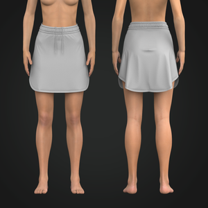 Ladies Scallop Slit Active Skirt