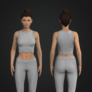 Ladies Scalloped Bottom Waistband Crop Tank Top