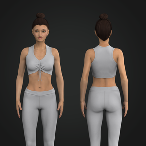 Ladies Scrunch Crop Tank Top