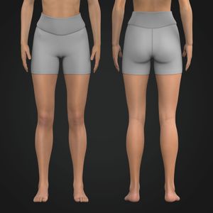 Ladies Seamless 5 Inch Inseam Scalloped Waistband Biker Shorts