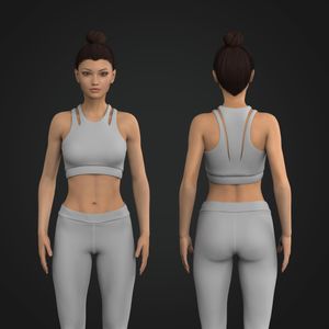 Ladies Seamless Conturing Double Strap Sports Bra