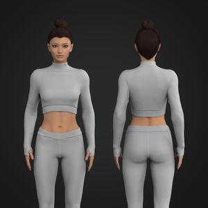 Ladies Seamless Extended Sleeves High Neck Top