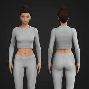 Ladies Seamless Long Sleeve Raglan Sleeve Performance Crop