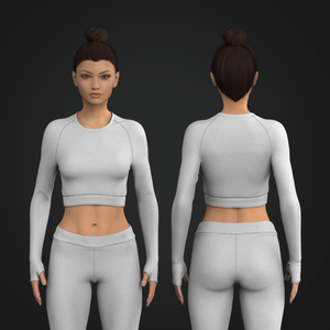 Ladies Seamless Raglan Sleeve Runners Sleeve Crop Tee