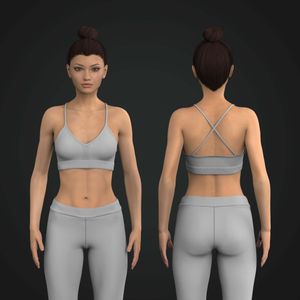 Ladies Seamless V-Shaped Neckline Perforated Sports Bra