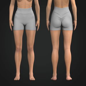 Ladies Seamless V-Shaped Waistband Scrunch Biker Shorts