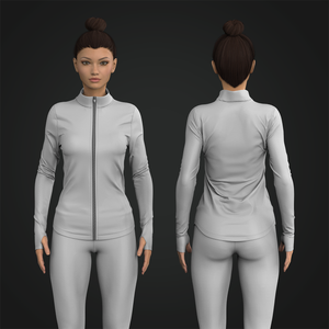 Ladies Set In Sleeve Cadet Collar Full Zip
