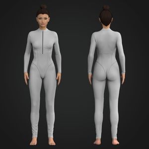 Ladies Set In Sleeve Long Sleeve 27.5 Inch Inseam Jumpsuit