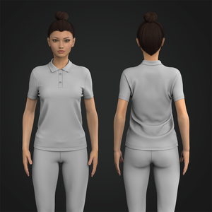Ladies Set In Sleeve Polo Collar Tee