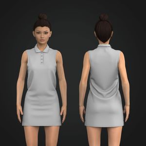 Ladies Sleeveless Collared Dress
