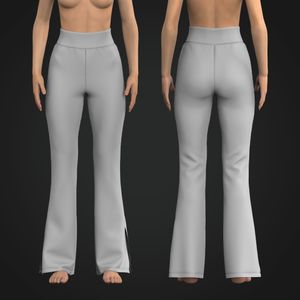 Ladies Split Hem Flared Pants