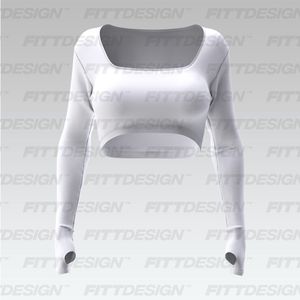 Ladies Square Neckline Runner Sleeve Crop Tee Smart Mockup