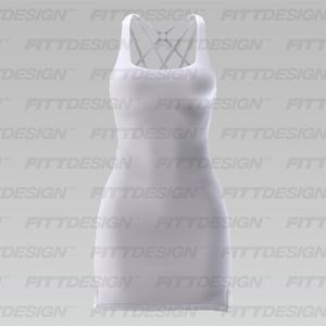Ladies Squared Off Interlocking Back Straps Dress Smart Mockup