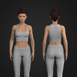 Ladies Squared Off Neckline Crop Sports Bra