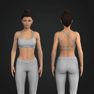 Ladies Strappy Open Back Sports Bra