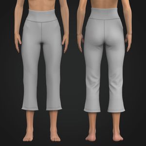Ladies Super High Waisted Flared Capri Leggings