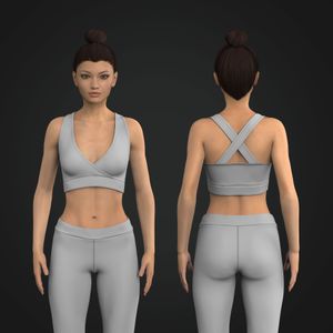 Ladies Surplice Neckline Cross Back Sports Bra