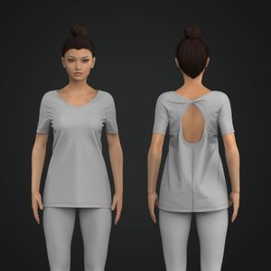 Ladies Twisted Back Opening Tee