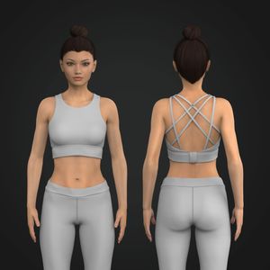 Ladies Upper Neckline Adjustable Strappy Sports Bra