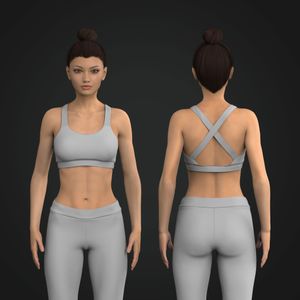 Ladies V Neckline Criss Cross Sports Bra