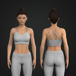 Ladies V Neckline Low Support Strappy Cross Back Sports Bra