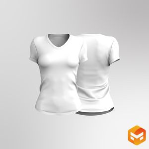 Ladies V Neckline SS Tee - 3D Garment