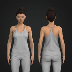 Ladies V Neckline Strappy Tank Top