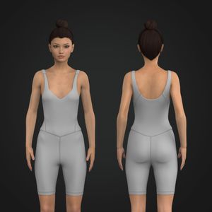 Ladies V-Shaped Neckline 8.00 Inch Inseam Bodysuit