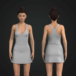 Ladies V-Shaped Neckline Racer Back Dress