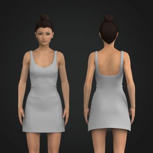 Ladies V-Shaped Neckline Slim Dress