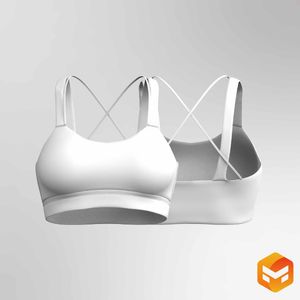 Ladies V-Shaped Neckline Yoga Sports Bra - 3D Garment