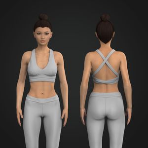 Ladies V-Shaped Opening Back Criss Cross Sports Bra