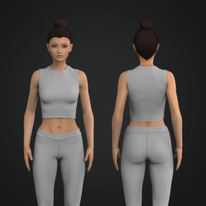 Ladies Wide Back Crop Tank Top