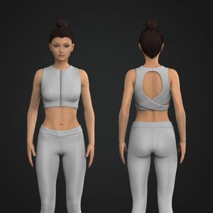 Ladies Zip Up Criss Cross Sports Bra