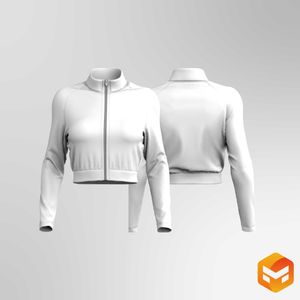 Ladies Zip Up Crop Jacket - 3D Garment
