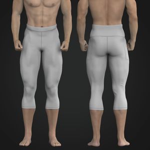 Mens 22.00 Inch Inseam Hybrid Waistband Compression Tights