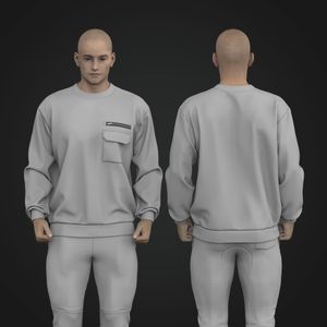 Mens Drop Shoulder Crew Neck Sweater