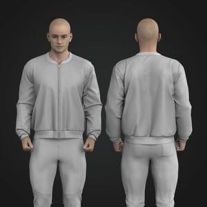 Mens Drop Shoulder Lightweight Bomber Jacket