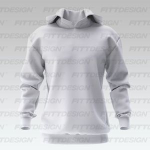 Mens Drop Shoulder Pullover Hoodie Smart Mockup