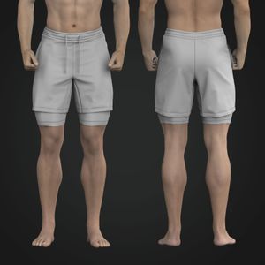 Mens Layered Athletic Shorts