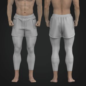 Mens Layered Shorts With Compression Tights