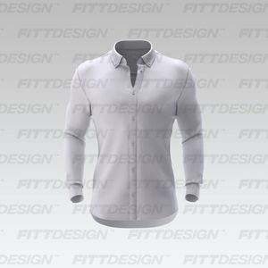 Mens Long Sleeve Fitted Dress Shirt Smart Mockup