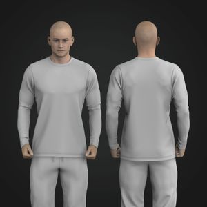 Mens Long Slong Sleeve Set In Straight Bottom