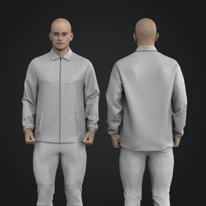 Mens Polo Collar Full Zip Jacket