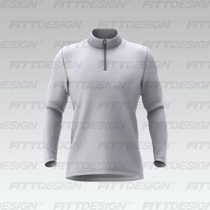 Mens Quarter Zip Set In Long Sleeve Cadet Collar Tee Smart Mockup