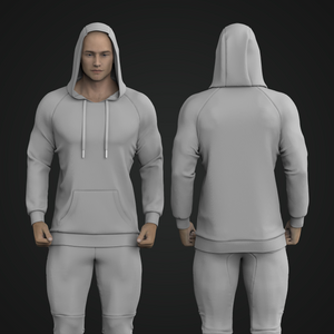 Mens Raglan Relaxed Fit Hoodie